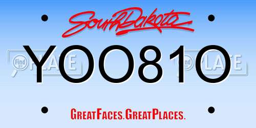 YOO81O South Dakota License Plate