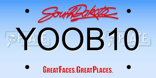 YOOB10 South Dakota License Plate