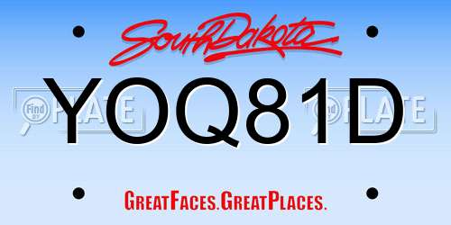 YOQ81D South Dakota License Plate