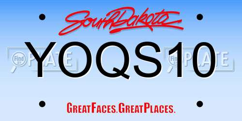 YOQS10 South Dakota License Plate