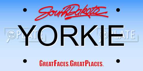 YORKIE South Dakota License Plate