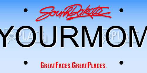 YOURMOM South Dakota License Plate