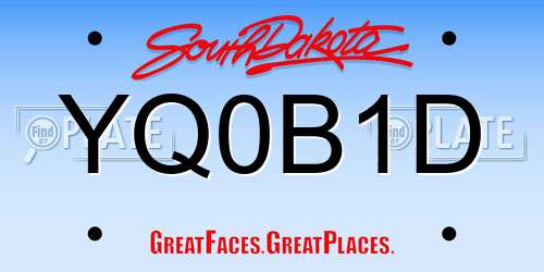 YQ0B1D South Dakota License Plate