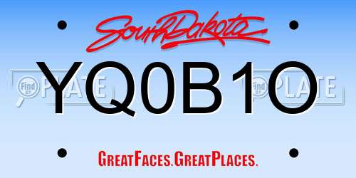 YQ0B1O South Dakota License Plate