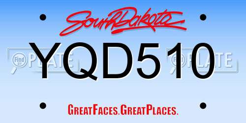 YQD510 South Dakota License Plate