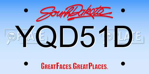 YQD51D South Dakota License Plate