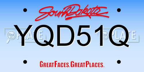 YQD51Q South Dakota License Plate