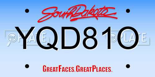 YQD81O South Dakota License Plate
