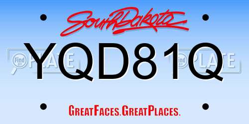 YQD81Q South Dakota License Plate