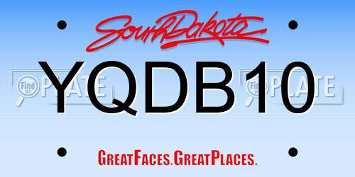 YQDB10 South Dakota License Plate