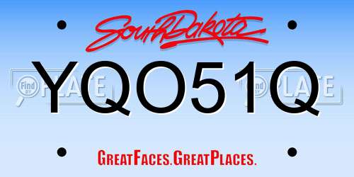 YQO51Q South Dakota License Plate