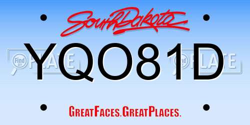 YQO81D South Dakota License Plate