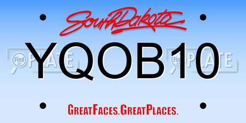 YQOB10 South Dakota License Plate