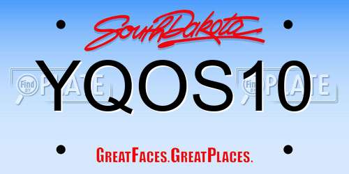 YQOS10 South Dakota License Plate