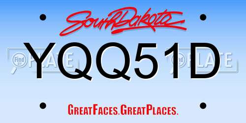 YQQ51D South Dakota License Plate