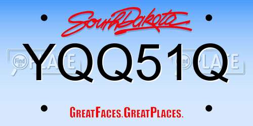YQQ51Q South Dakota License Plate