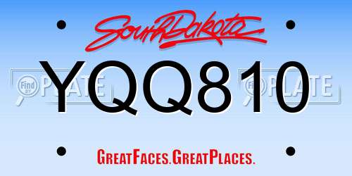 YQQ810 South Dakota License Plate