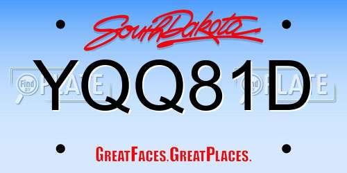 YQQ81D South Dakota License Plate