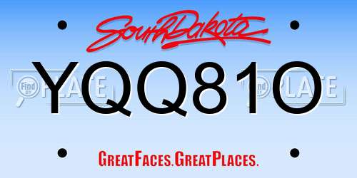 YQQ81O South Dakota License Plate
