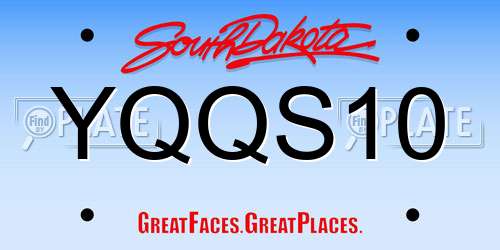 YQQS10 South Dakota License Plate