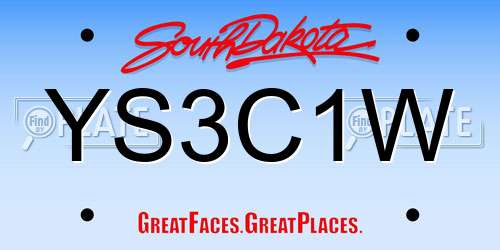YS3C1W South Dakota License Plate