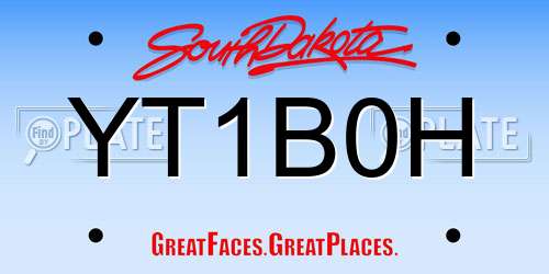 YT1B0H South Dakota License Plate