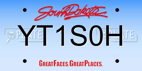 YT1S0H South Dakota License Plate