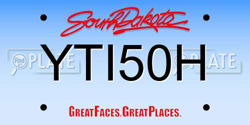 YTI50H South Dakota License Plate