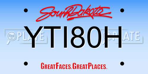 YTI80H South Dakota License Plate