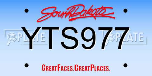 YTS977 South Dakota License Plate