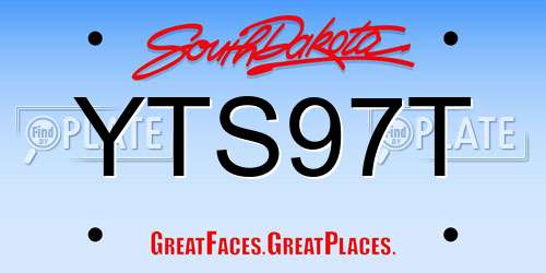 YTS97T South Dakota License Plate