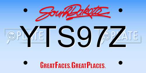 YTS97Z South Dakota License Plate