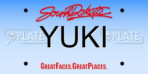 YUKI South Dakota License Plate