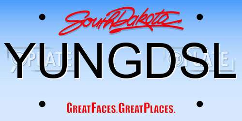 YUNGDSL South Dakota License Plate
