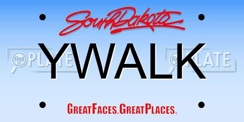 YWALK South Dakota License Plate