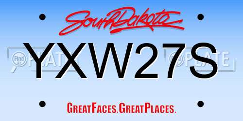 YXW27S South Dakota License Plate