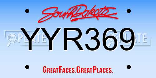 YYR369 South Dakota License Plate