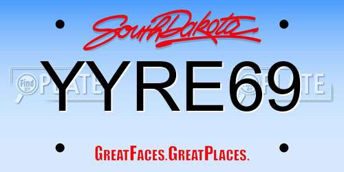 YYRE69 South Dakota License Plate