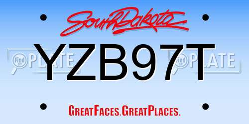 YZB97T South Dakota License Plate