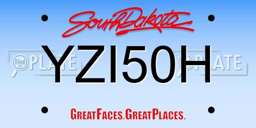 YZI50H South Dakota License Plate