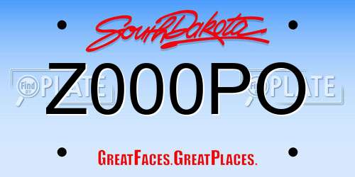 Z000PO South Dakota License Plate