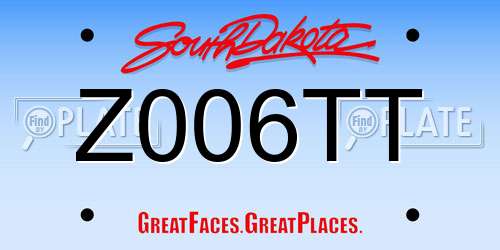 Z006TT South Dakota License Plate