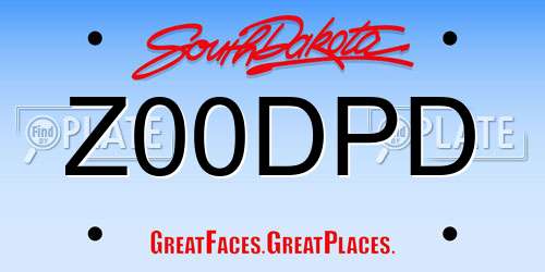 Z00DPD South Dakota License Plate