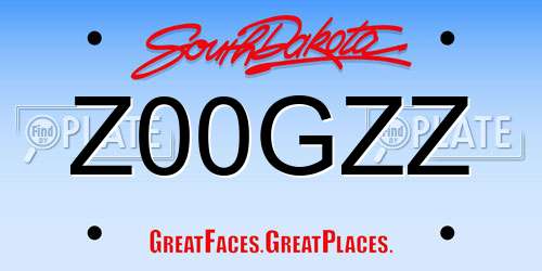 Z00GZZ South Dakota License Plate