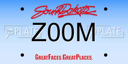 Z00M South Dakota License Plate