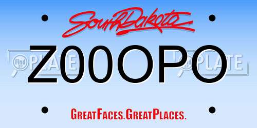 Z00OPO South Dakota License Plate
