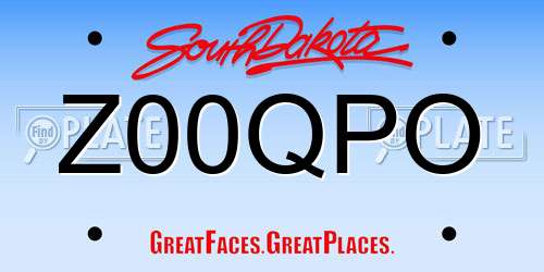 Z00QPO South Dakota License Plate