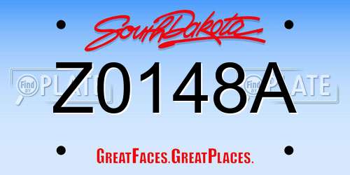 Z0148A South Dakota License Plate
