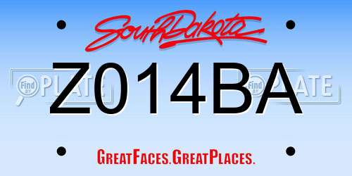 Z014BA South Dakota License Plate