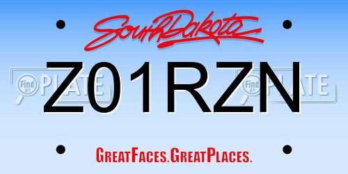 Z01RZN South Dakota License Plate
